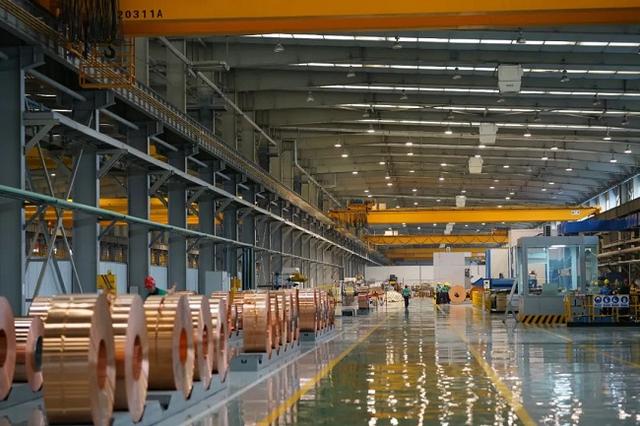 Person standing in a factory with machinery in the background