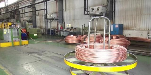 Person standing in a factory with machinery in the background